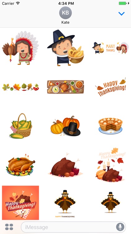 Thanksgiving Day Happy Stickers Mania