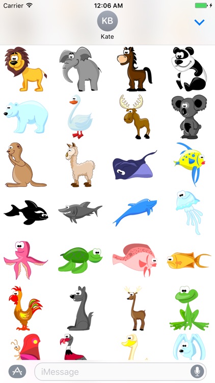 Big Set Cute Animals Sticker for iMessage #3