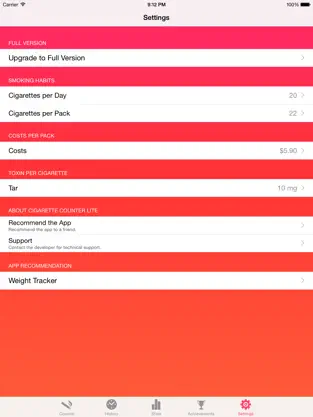 Screenshot 5 Cigarette Counter Lite - How much do you smoke? iphone