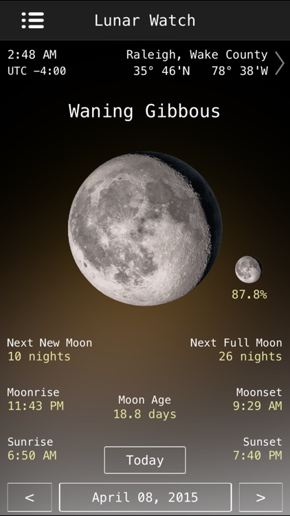 Lunar Watch moon phase calendar screenshot-3