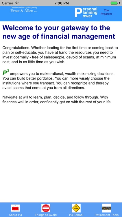 P3 Retirement Planning Tool