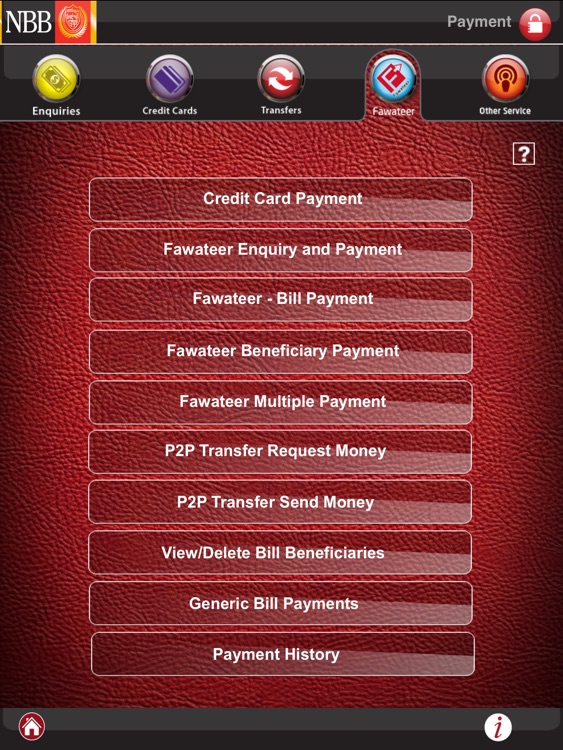 NBB Mobile Banking iPad version