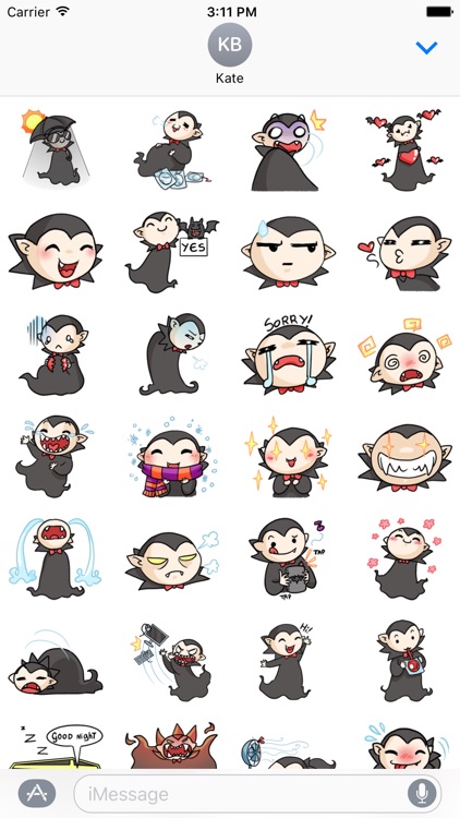 Chibi Vampire Halloween Sticker screenshot-3