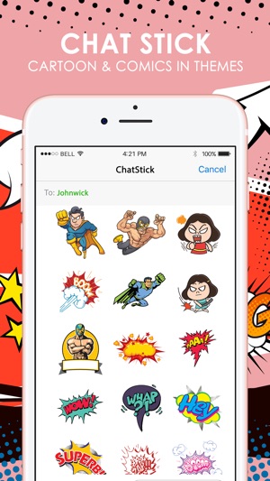 Cartoon Comics Stickers Keyboard Themes ChatStick(圖1)-速報App