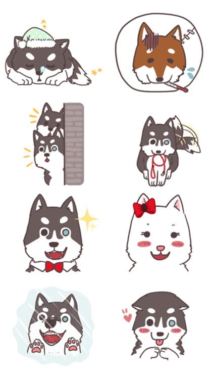 Husky Family - Funny Stickers!