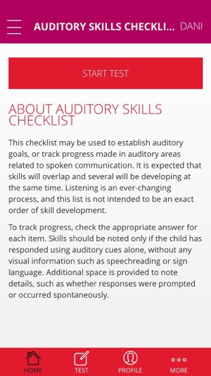 Auditory Skills Checklist