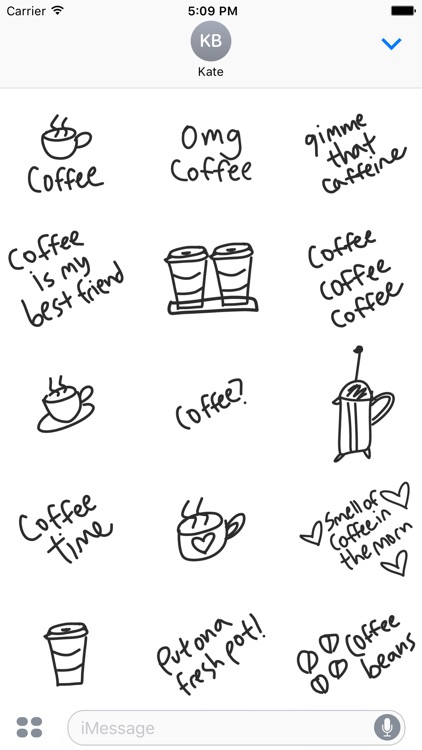 Coffee sticker pack - drink stickers for iMessage