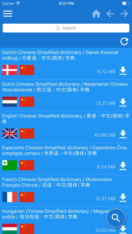 Chinese Simplified Multilingual dictionary