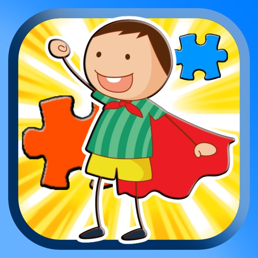 Boys And Girls Cartoon Jigsaw Puzzle Game For Kids Icon
