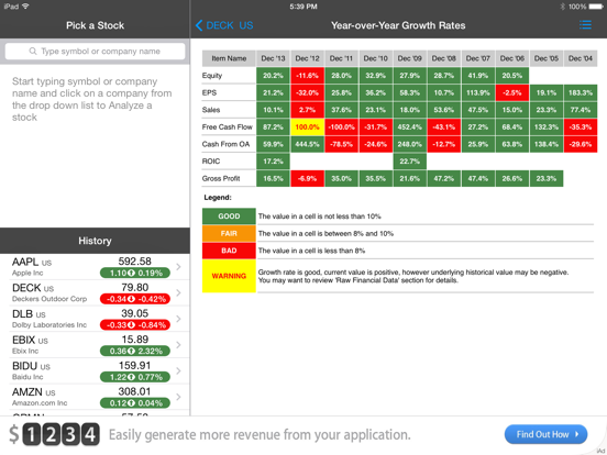 Screenshot #5 pour Stock Value Analyzer Lite