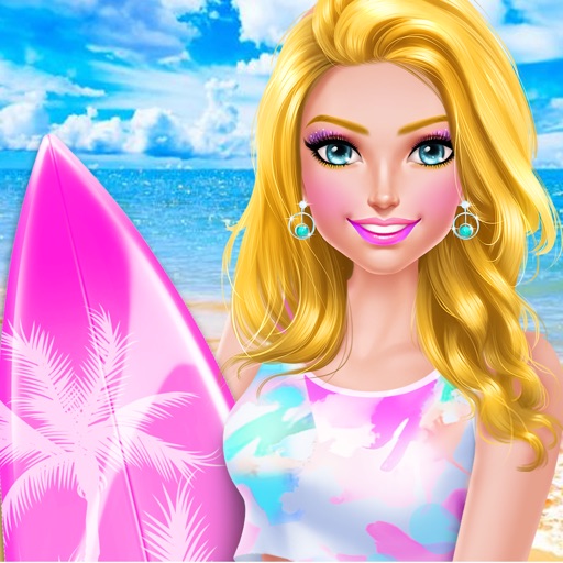 Girls Surfing Salon - Holiday Makeup & Dress Up Icon