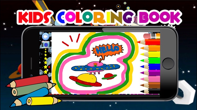 Space Galaxy coloring book drawing painting kids