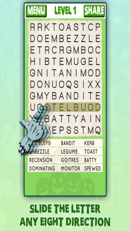 Halloween Word Search Swipe