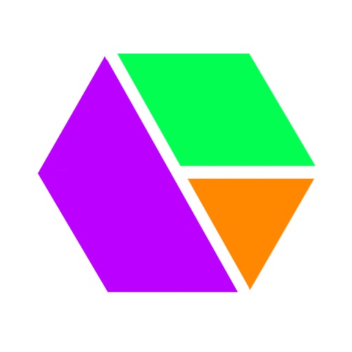 Color 6 Hexagon - cool tetris block merged fit Icon