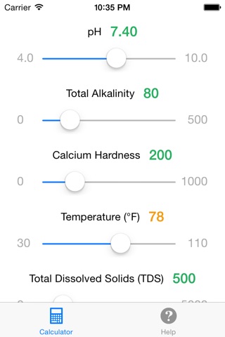 Pool Saturation Index Calculator screenshot 2