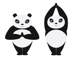 panda yoga Sticker