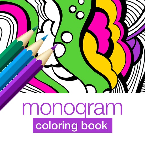 Interactive Touch Coloring Book of Monogram Images iOS App