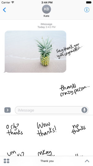 Thank you sticker - fun text stickers fo