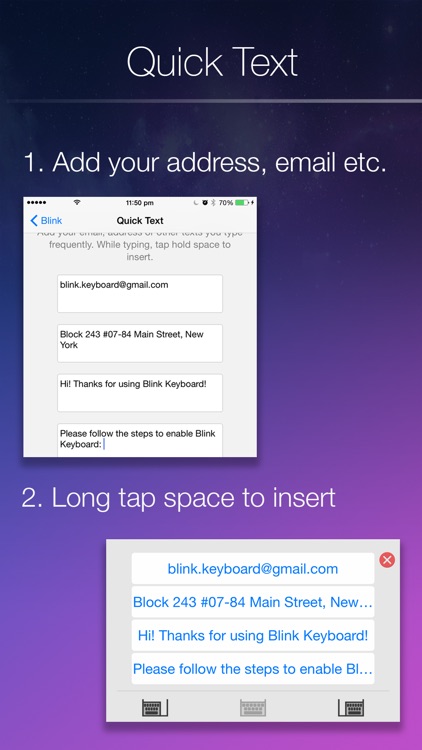 Blink Keyboard-one-hand, fast typing,emojiKeyboard screenshot-3