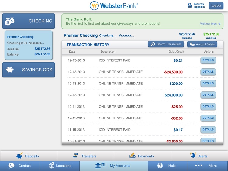 Webster Bank® Mobile for iPad