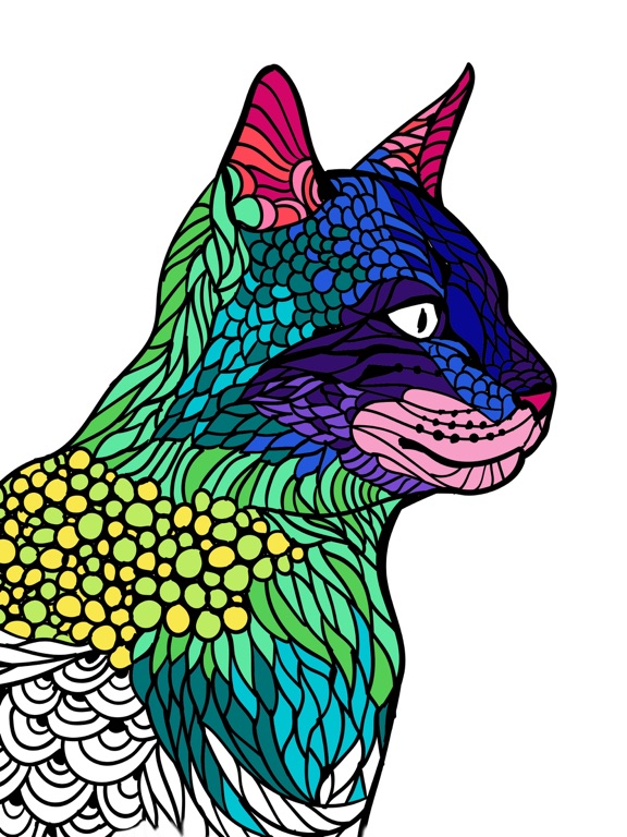 Cats & kittens - Mandalas coloring book for adults screenshot 3