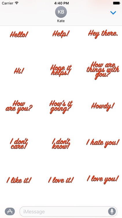 Expressions Red Stickers for iMessage screenshot-3