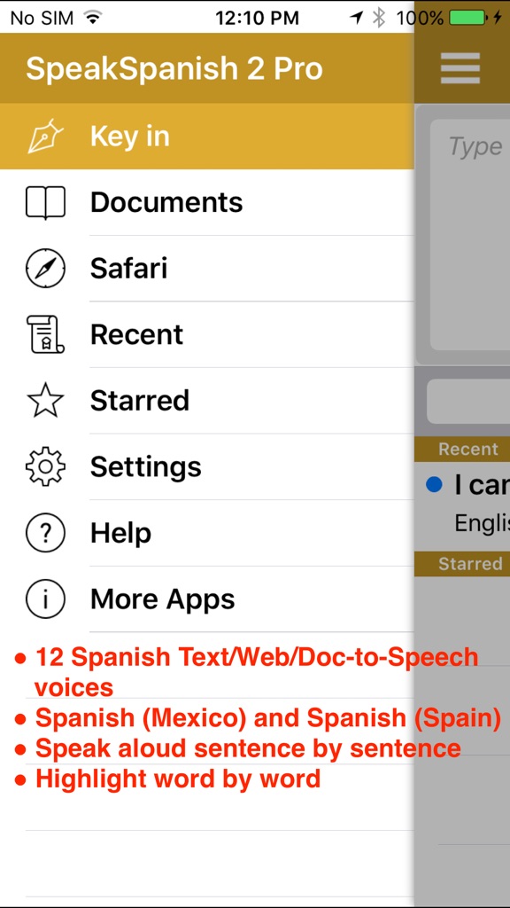 【图】SpeakSpanish 2 FREE (12 Spanish Text-to-Speech)(截图1)