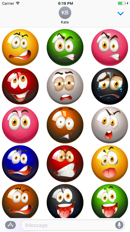 Snooker-Balls Smileys for iMessage
