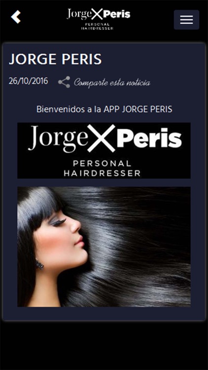 JORGE PERIS PERSONAL HAIRDRESSER