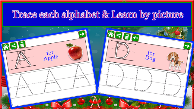 Alphabet Tracing Cursive & Numbers Christmas Game(圖3)-速報App