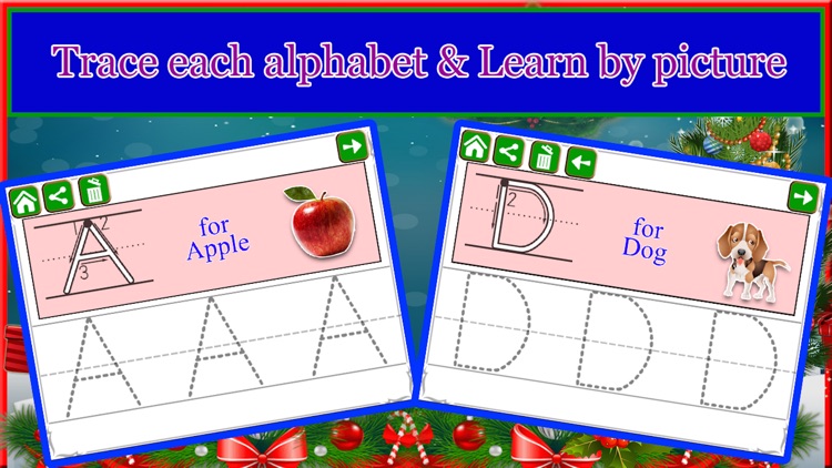 Alphabet Tracing Cursive & Numbers Christmas Game