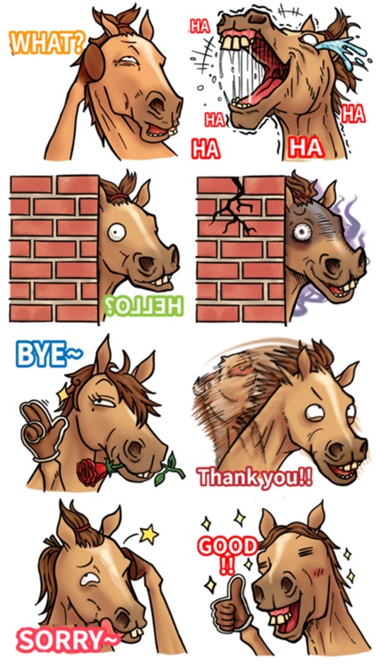 Funny Crazy Horse - Stickers for iMessage