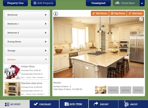 Liberty Mutual Home Gallery® - Household Inventory for iPad screenshot 4