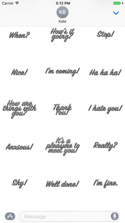 Expressions Grey Stripes Stickers for iMessage