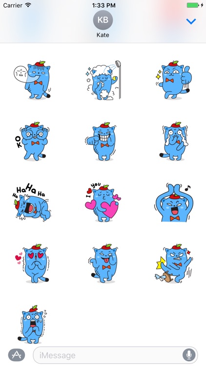 Naughty Blue Cat Stickers Pack