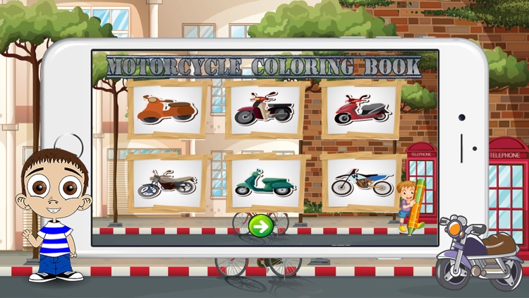 Motorcycle Coloring Book For Kids