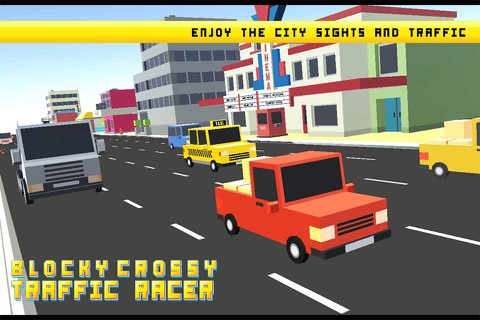Blocky Crossy Traffic Racer screenshot 4