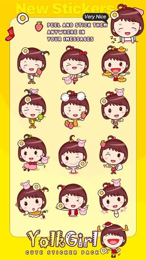 Yolk Girl Sticker - 蛋黃女孩可愛貼紙包(圖5)-速報App