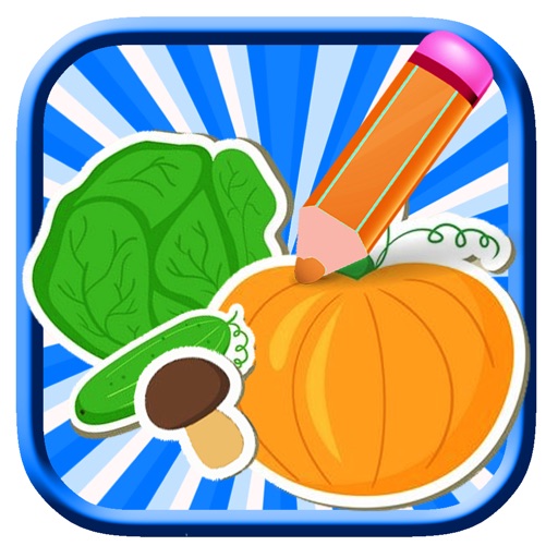 Draw Game Organic Vegetables Coloring Page Free iOS App