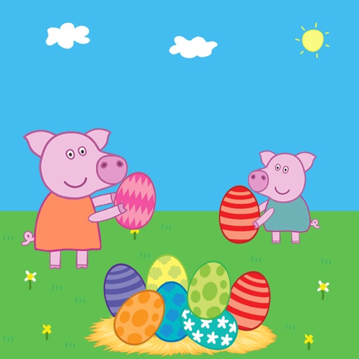 Emlo Easter eggs : Super Mrs Pig and Happy Chicken iOS App