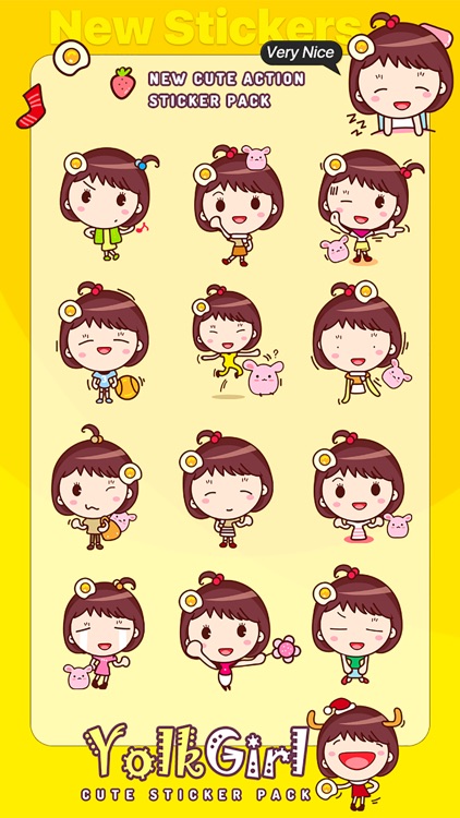 Yolk Girl Sticker - Cute Message Sticker Emoji screenshot-3