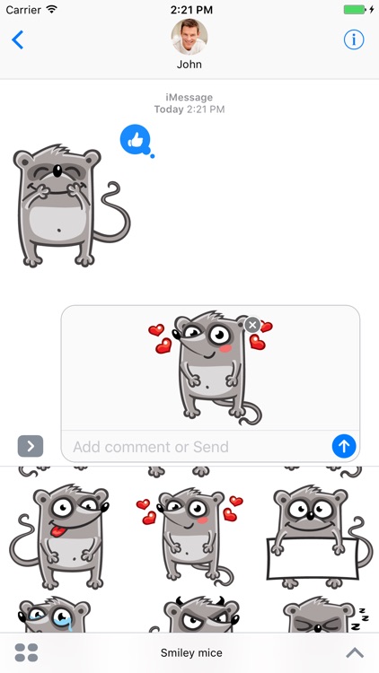 Funny mouse stickers for iMessage