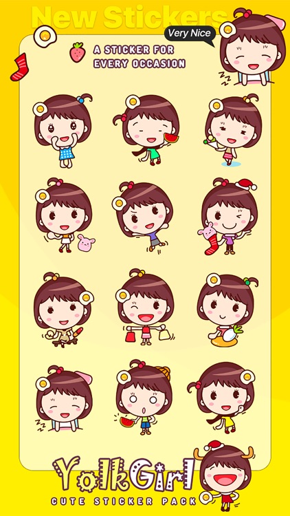 Yolk Girl Sticker - Cute Message Sticker Emoji