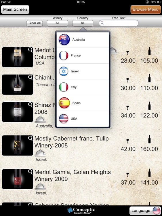 eMenu wine list screenshot-4
