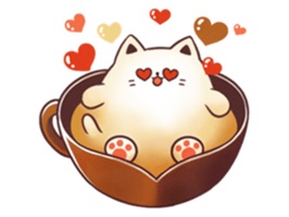 Cat Sweet Cappuccino Sticker