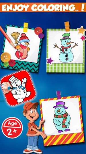 Christmas Snowman Coloring Book - Coloring Pages(圖2)-速報App