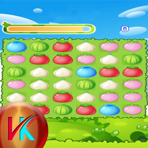 Match 3 Fruits Garden Match Puzzle