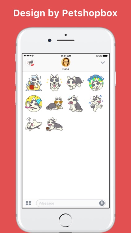 Playful Husky stickers for iMessage