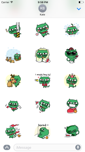 Greeny The Cat - Christmas stickers pack(圖2)-速報App