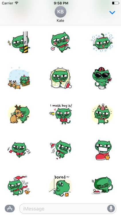 Greeny The Cat - Christmas stickers pack